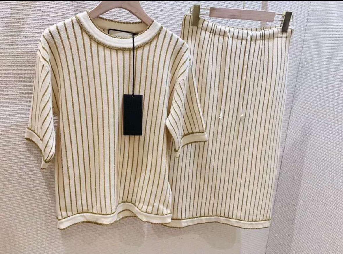 Golden Stripes Skirt Set